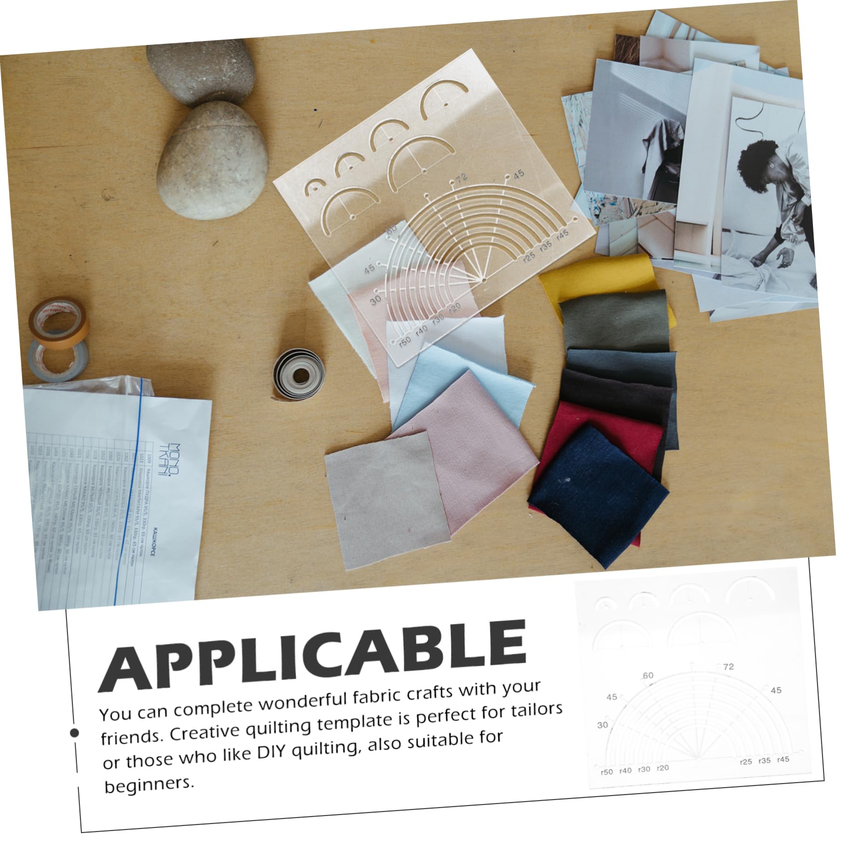 SEWACC 3piezas Regla Acolchado Acrílica Semicircular Multi- Para Cortar Plantilla De Costura y Patchwork Para Manualidades y Proyectos