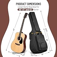 Vista 6 de CAHAYA Funda para Guitarra Acústica con Acolchado Grueso Impermeable Correa de Hombro Doble Ajustable Estuche de Guitarra Bolsa de Concierto 40 41