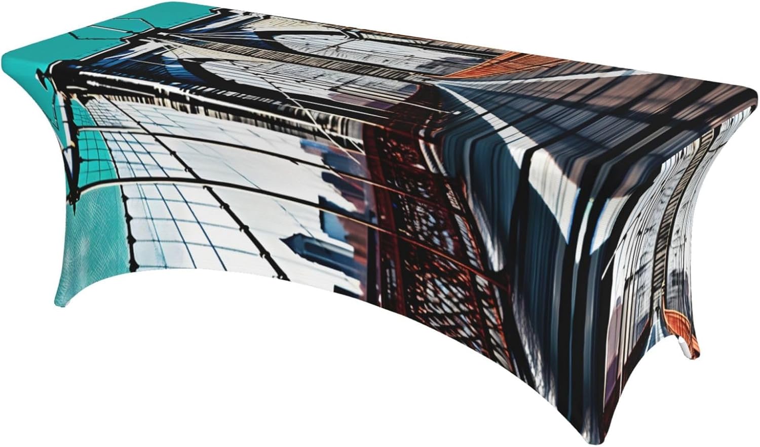 Brooklyn Bridge Print Table Cover Rectangular Tablecloth for 6-Foot Tables for Wedding Banquets Outdoor