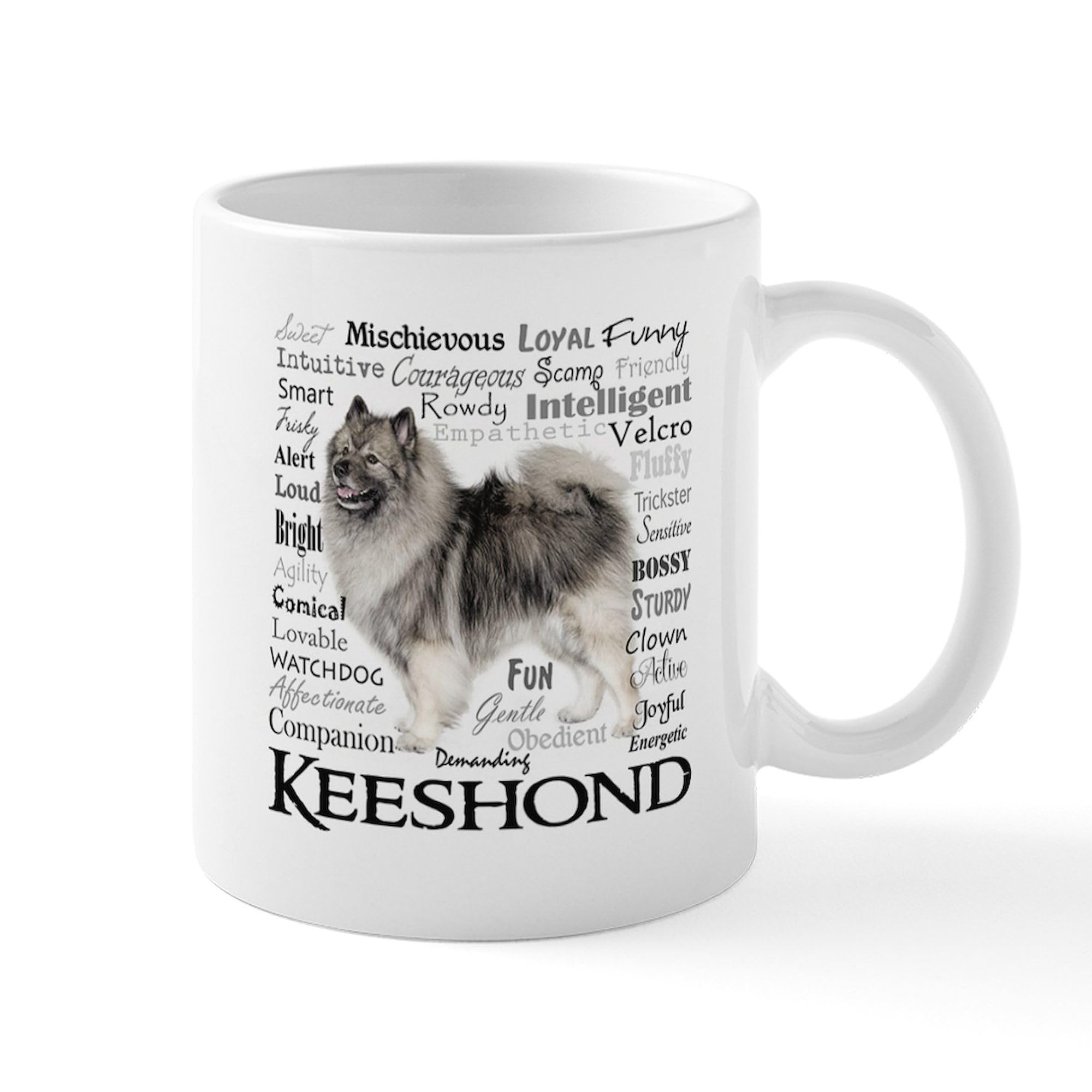 CafePress Keeshond Dog Mug - 11 Oz Ceramic Coffee Cup, Dishwasher & Microwave Safe