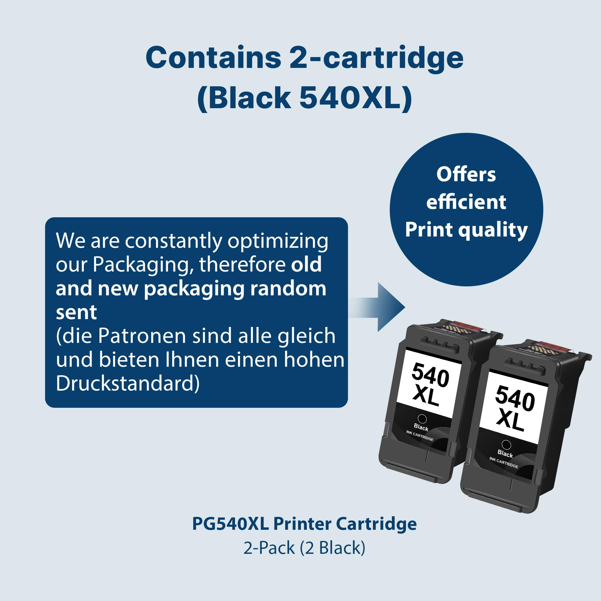 Washope PG-540XL 540 XL Noir Remplacement pour Cartouche Encre Canon 540XL