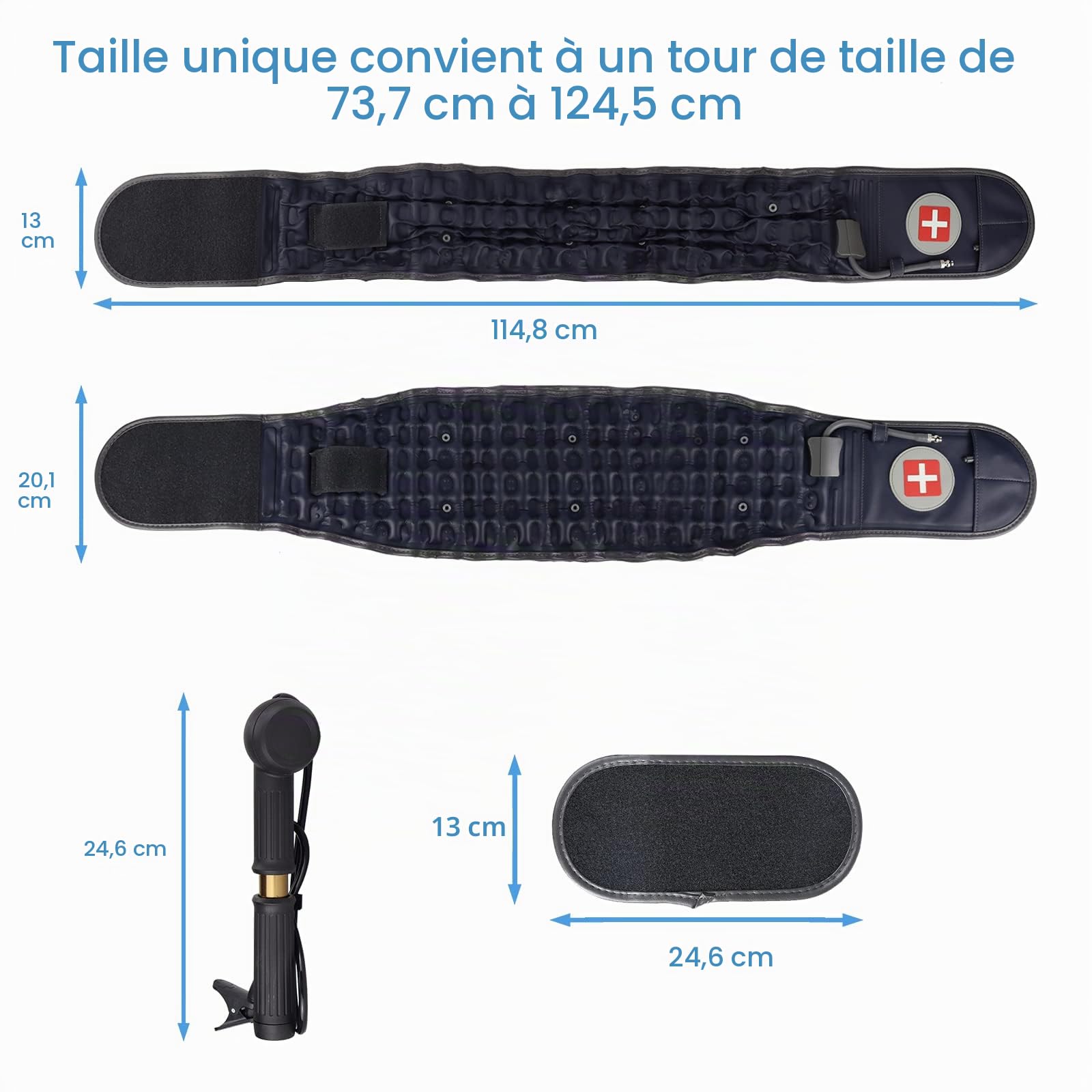 Ceinture lombaire gonflable pour douleurs au bas du dos
