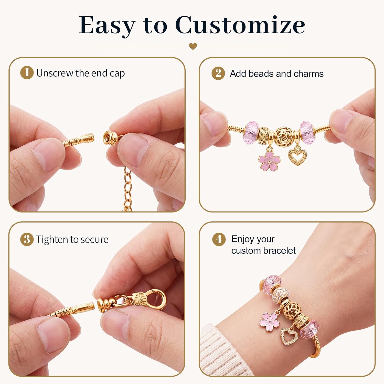 60 Pcs Snake Chain Bracelets Bulk for Jewelry Making 7.09 Inch Adjustable Charm Bracelet Chain with Heart Extender Snake Charm Bracelets Bulk for DIY Jewelry Making Supplies Wedding