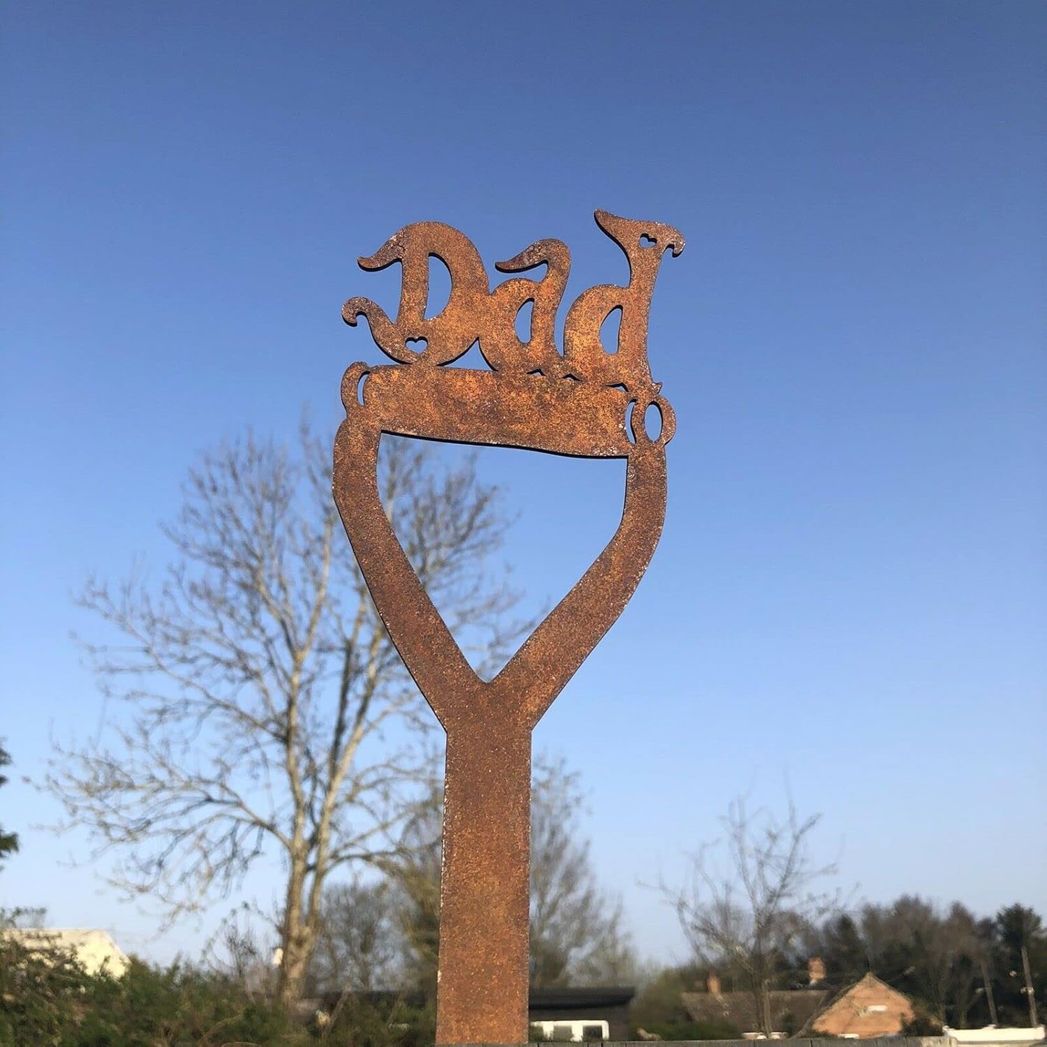 DAD ON A SPADE Garden sign decoration statue ornament BigaMart