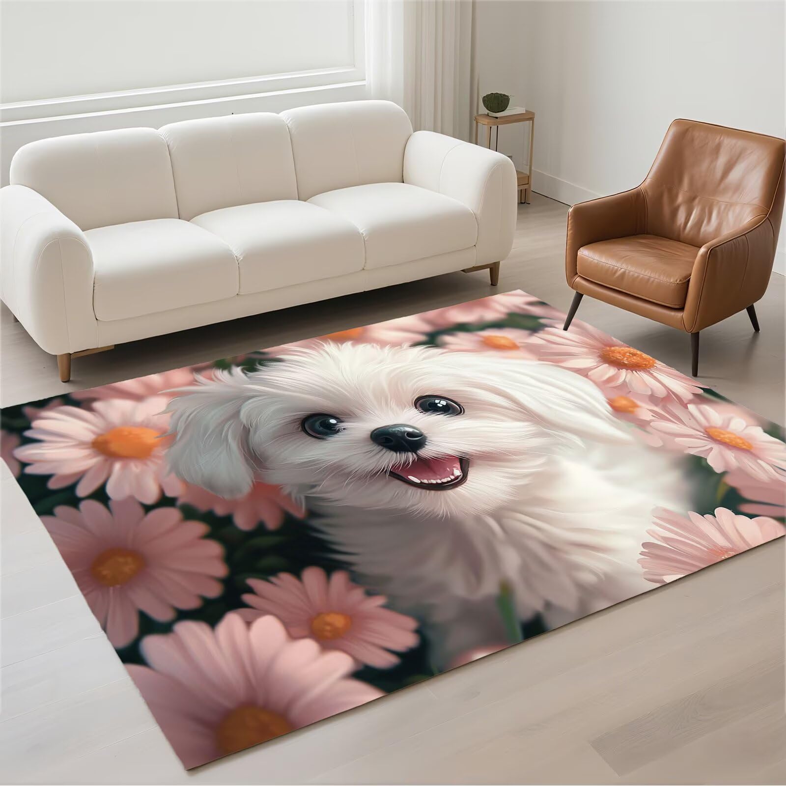 Tapis lavable 80x150cm antidérapant résistant aux chiens pour un entretien facile du salon