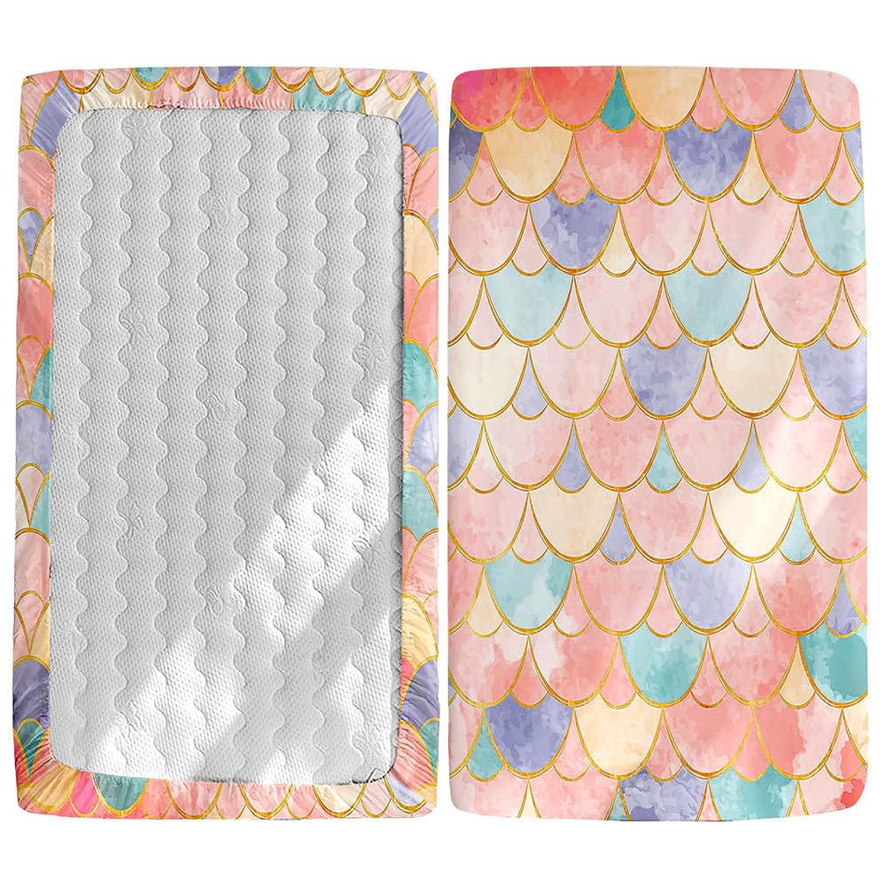 Morbuy Next to Me Crib Sheets, Soft Microfiber Moses Basket Sheets, Girl Cot Bed Sheets, Breathable Travel Cot Sheets Easy Care Toddler Bed Sheets (PeachPuff,75x30cm)