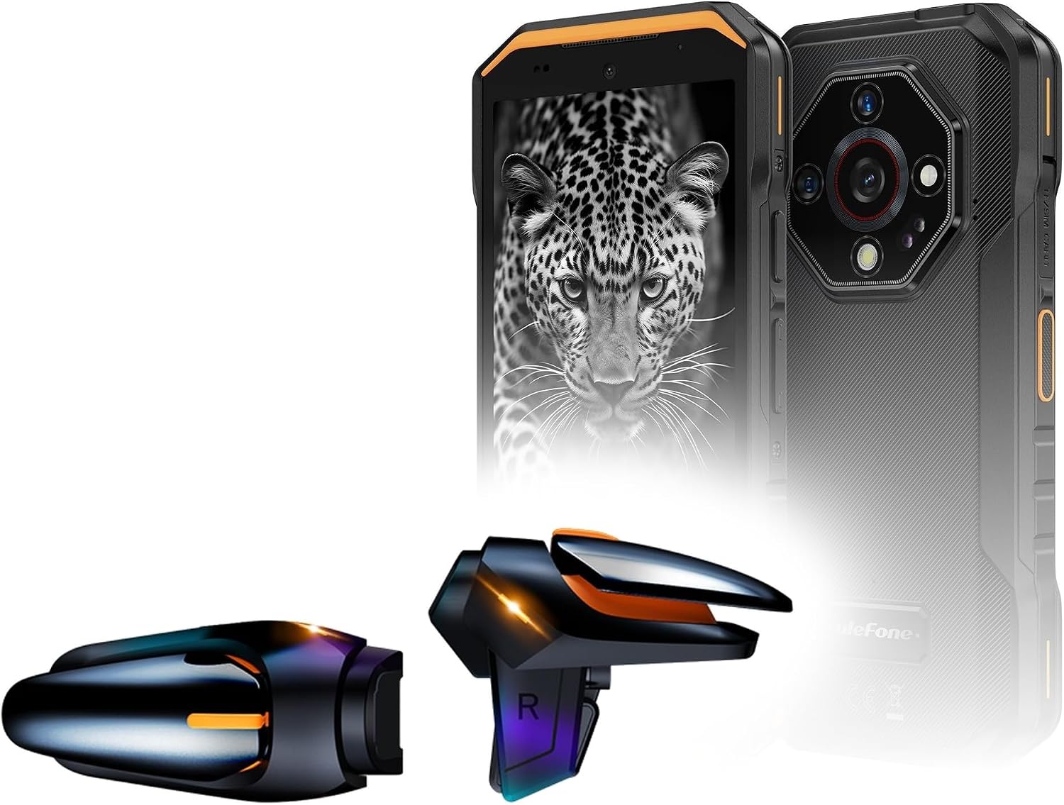 BoxWave Gaming Gear Compatible with Ulefone Armor X32 - Touchscreen QuickTrigger Auto, Trigger Buttons Autofire Gaming Mobile FPS - Jet Black
