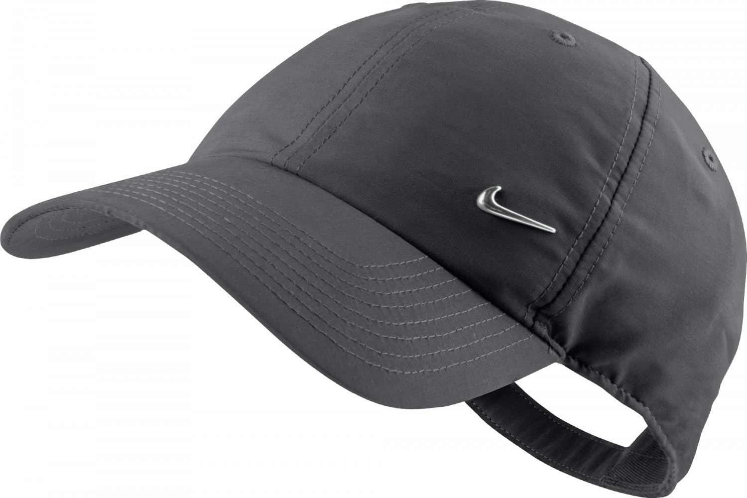 black nike hat with red swoosh