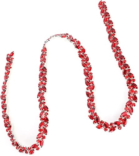 Miniatura 8 de Cadena de adorno de diamantes de imitación, 35 pulgadas hecha a mano, cadena de corte de diamantes brillantes para manualidades, costura, decoración