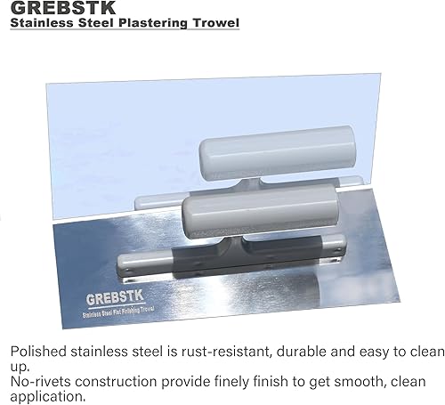Miniatura 3 de GREBSTK Paleta para paneles de yeso de acero inoxidable Paleta de enlucido de hormigón Herramienta de yeso Herramientas de cemento Herramientas de