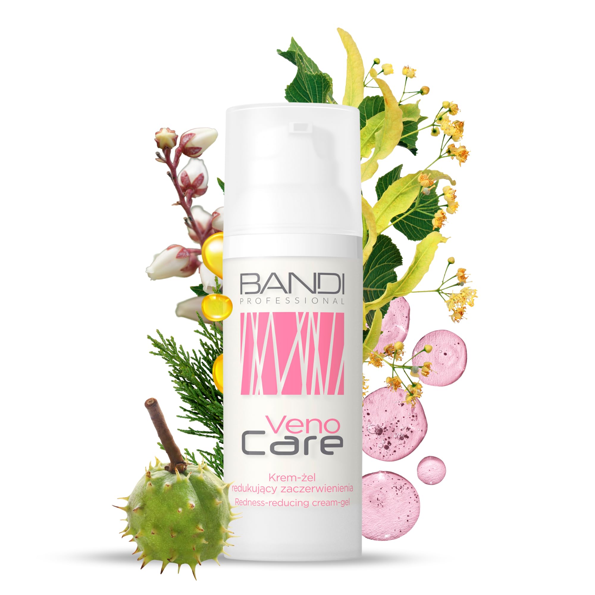 Bandi - Crème-​gel Anti-​rougeurs Pour Peau Sensible Rosacée Capillaires Dilatés Apaisante Hydratante Non Comédogène Éclat Naturel Soin Doux Routine Quotidienne