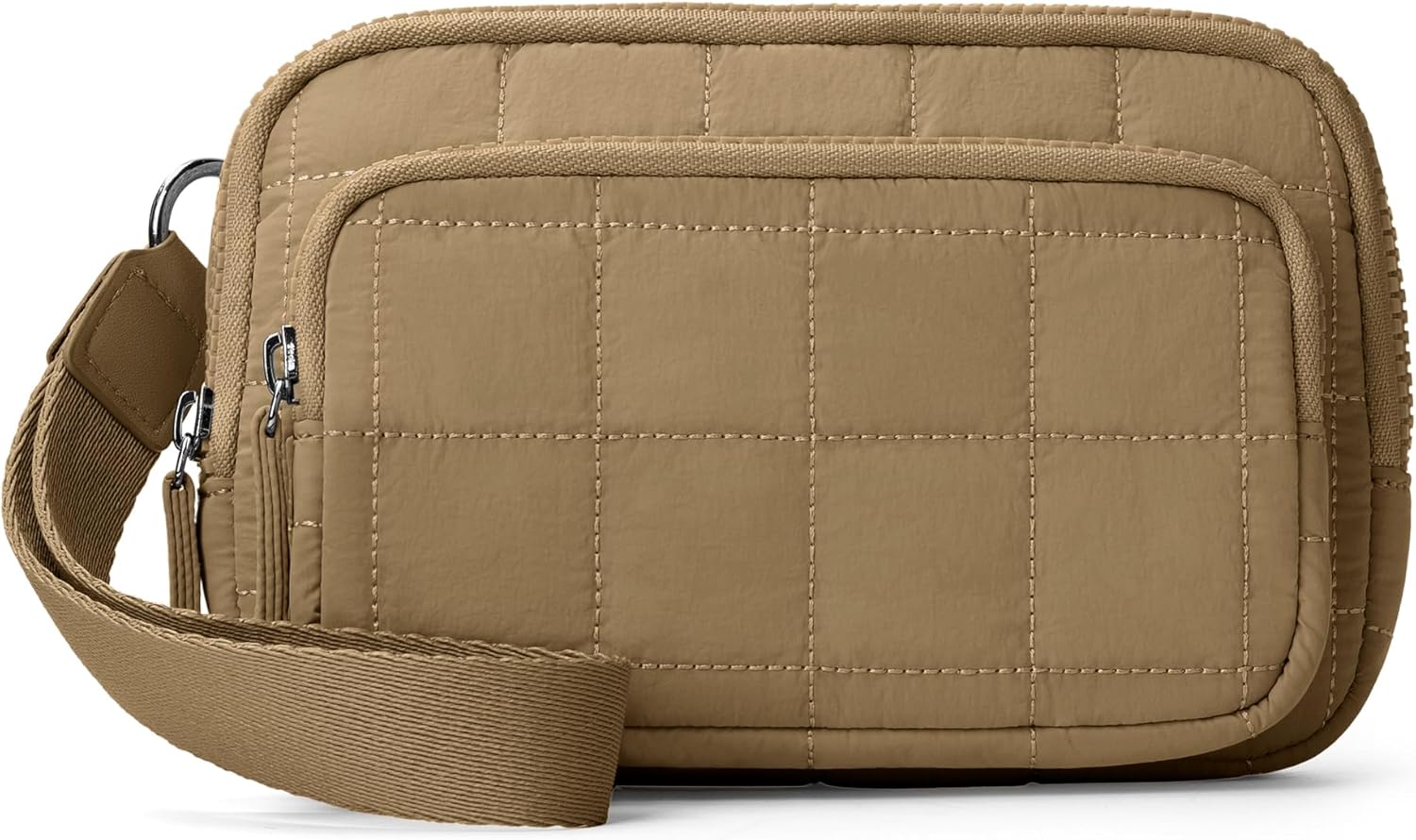 VONAL Wristlet Wallets for Women Nylon Quilted Wallet with 3 Zipper Purse for Travel Credit Card Holder Phone Organizer