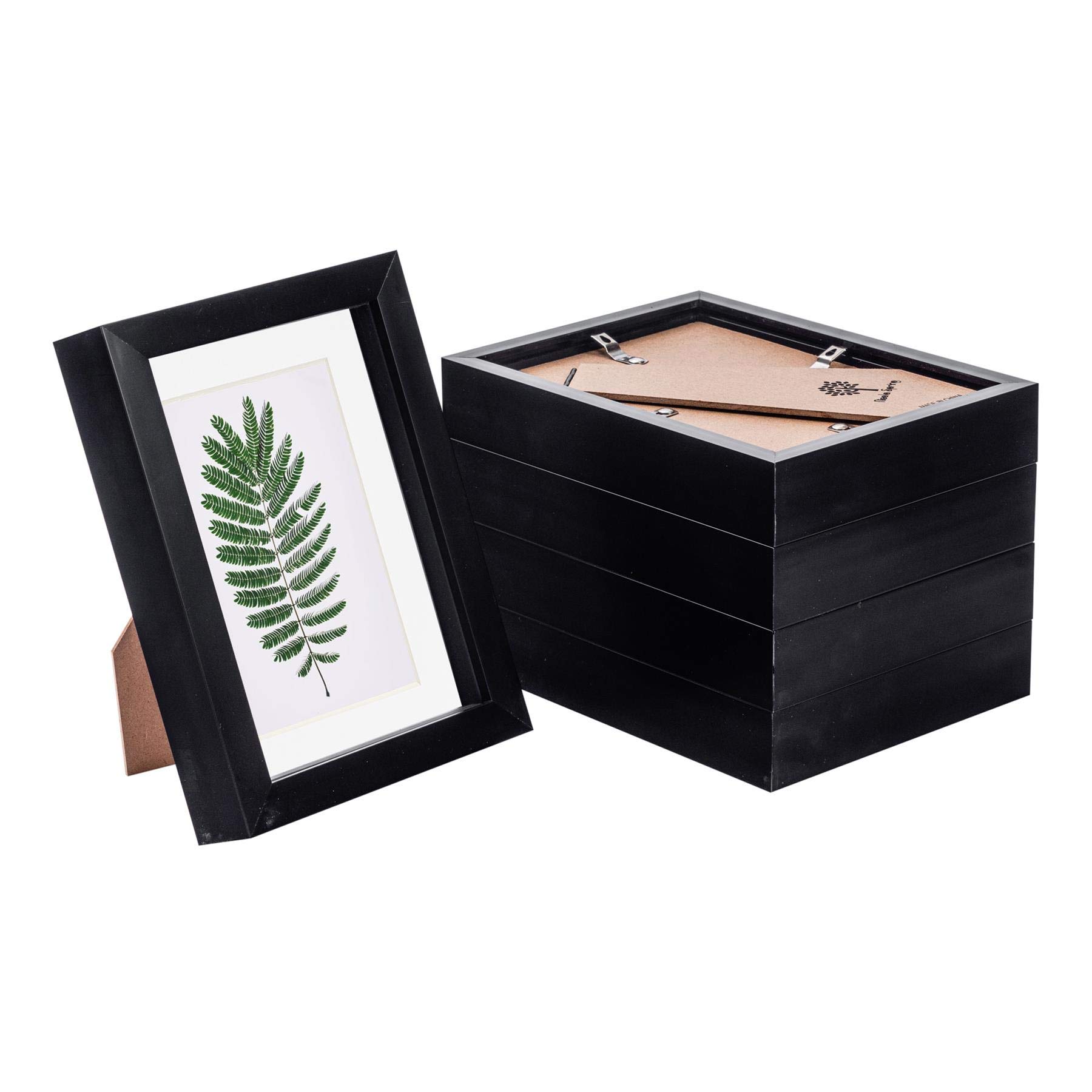 Nicola Spring 3D Box Photo Frame - 5 x 7" with 4 x 6" Mount - Black - Pack of 5