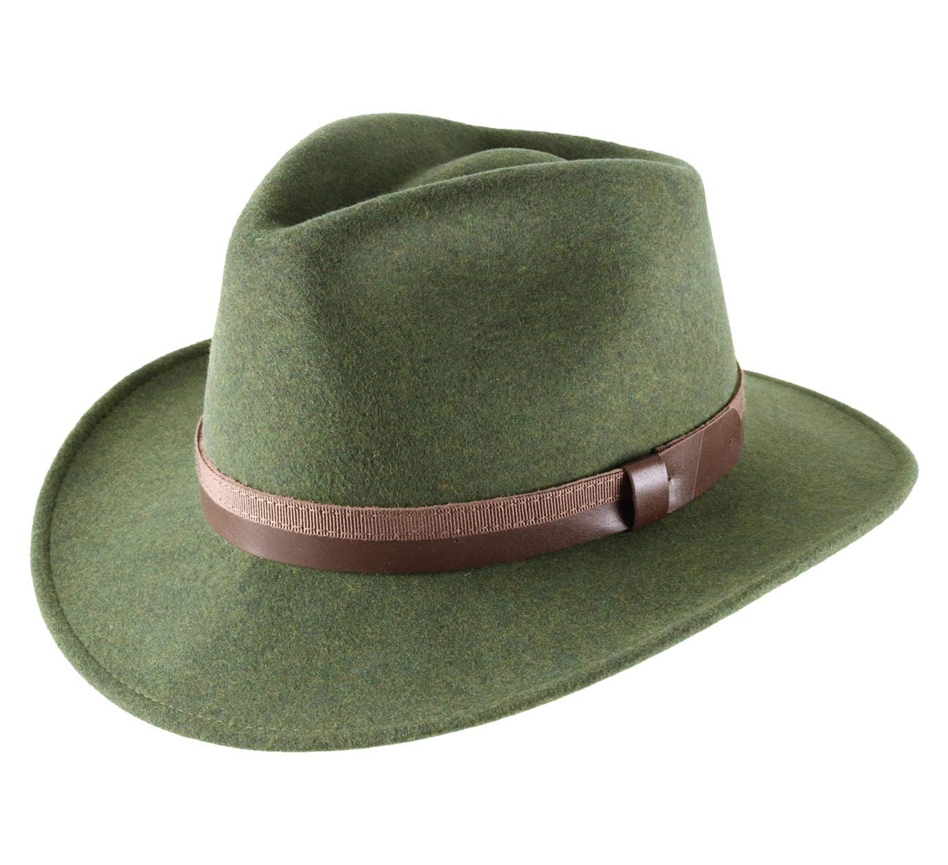 Classic Italy Men's Vert - Fedora Hat Wool Felt Packable Water Repellent Classic Traveller Iii - Size 58 Cm