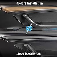 Vista 2 de Cubierta de salpicadero y panel de moldura de puerta delantera compatible con Tesla Modelo Y (2019-2023) Modelo 3 (2021-2023), cubierta