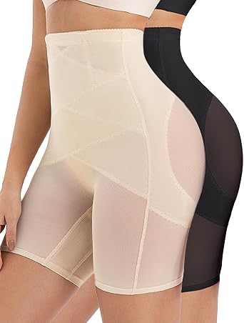 2-Pack High Waisted Shapewear for Women - Tummy Control Compression Panty Girdles Thigh-multicolor,0X