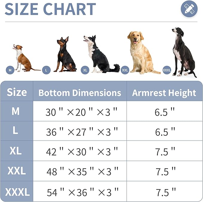 Cama Ortopédica para Perro Grande con Almohada L-Shape Lavab miniatura 6