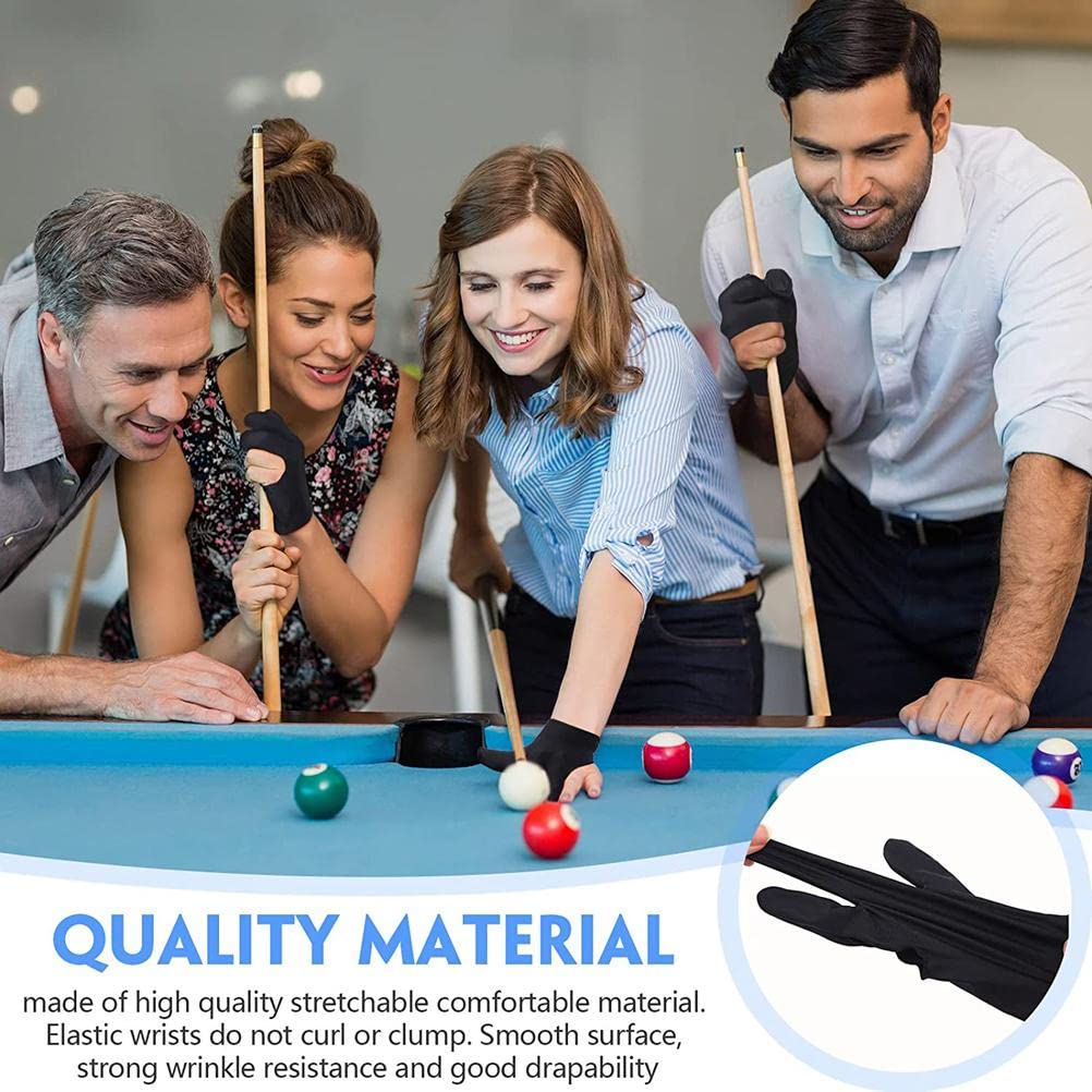 Sahgsa Gant De Billard 3 Doigts Élastique Antidérapant - Gant Main Gauche Pour Homme Et Femme