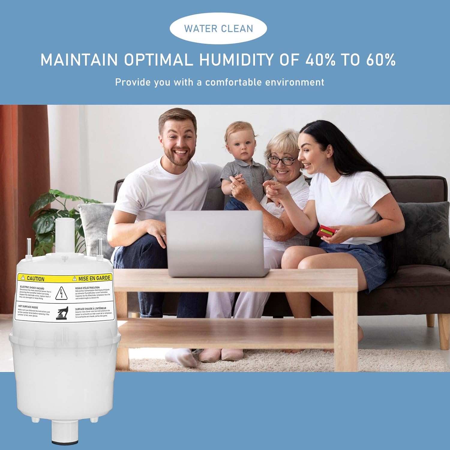 80 Steam Canister Replacement Compatible with AprilAire Steam Humidifier Model 800, 801, 865, and 866, 80 Canister Replacement with O-Ring for Leak-Proof Seal, Pack of 2