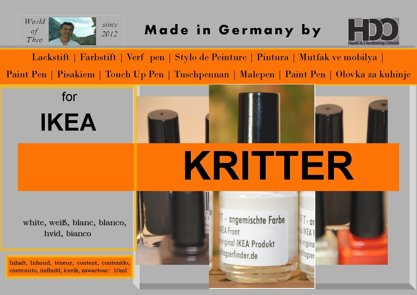 HDO Colouring Pencil, Touch-Up Pen for Ikea Kritter White