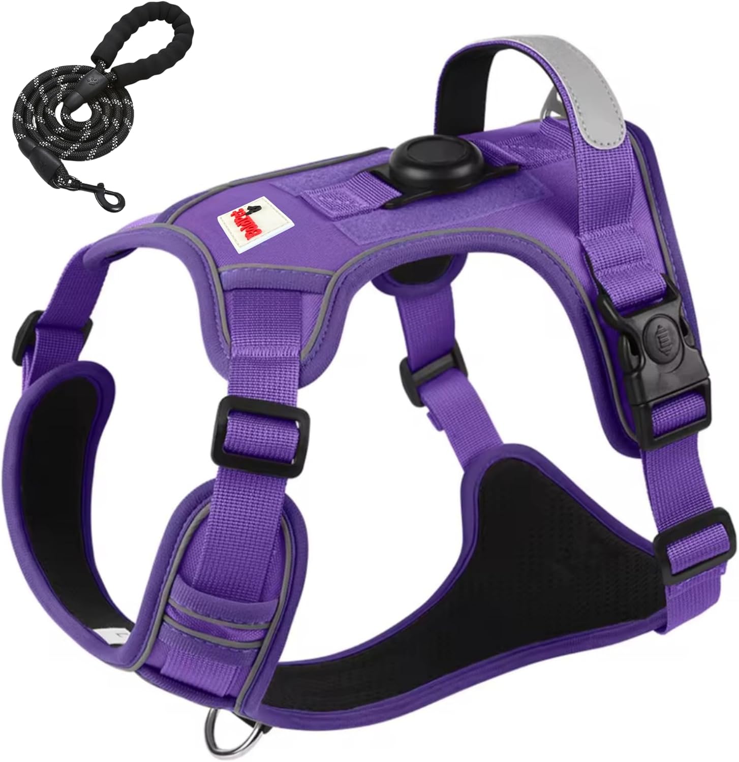 BoldPet® Dog Harness with Airtag Holder and Leash Set-Premium Oxford Breathable Material- Durable Reflective Airtag Dog Harness and Leash Set for Small, Medium, Large and X Large Dogs