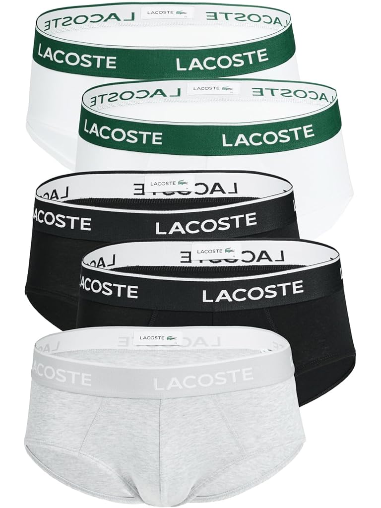 Gray Lacoste 5 Pack Underwear Briefs