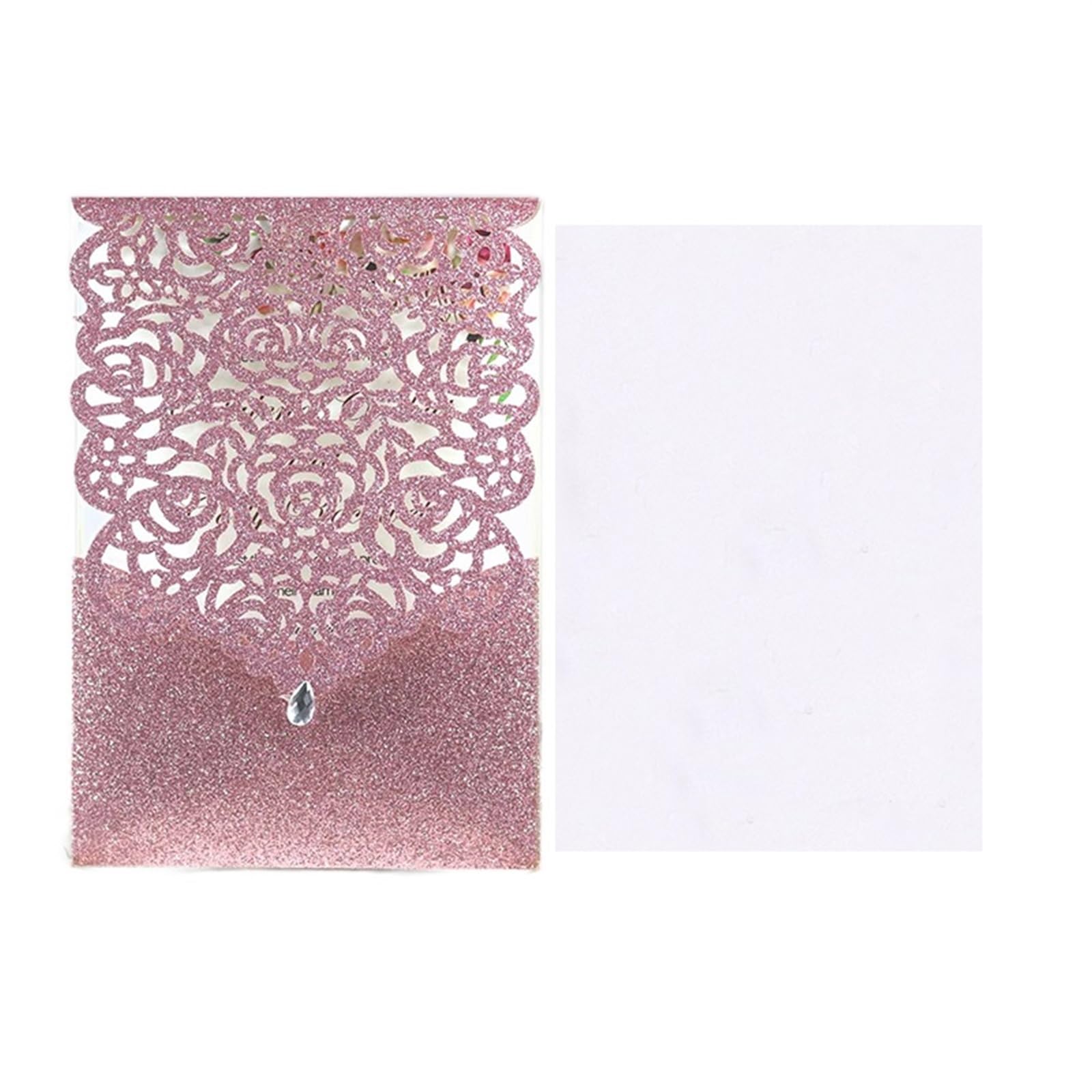 Partecipazioni Matrimonio 25/50 pezzi carta for inviti di nozze in carta glitterata biglietto di auguri tascabile con diamanti in pizzo stampa decorazione for feste di compleanno Mariage Inviti Matrim
