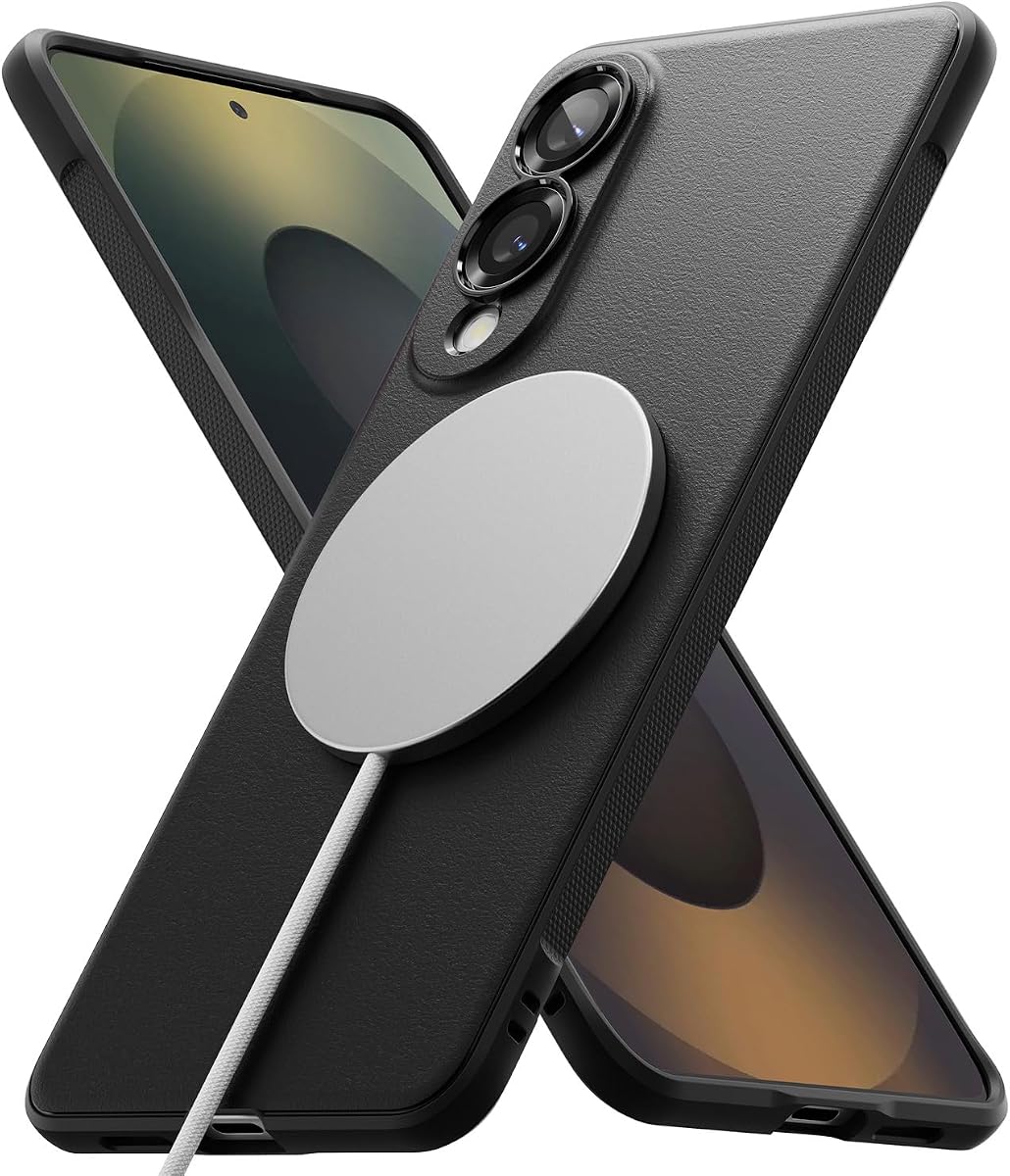 Ringke Onyx for Samsung Galaxy S25 Edge Case [Compatible with MagSafe] Oil & Dirt Resistant, Enhanced Camera Lens Protection, Comfortable Grip, Non-Slip, Lightweight Cover - Magnetic Black