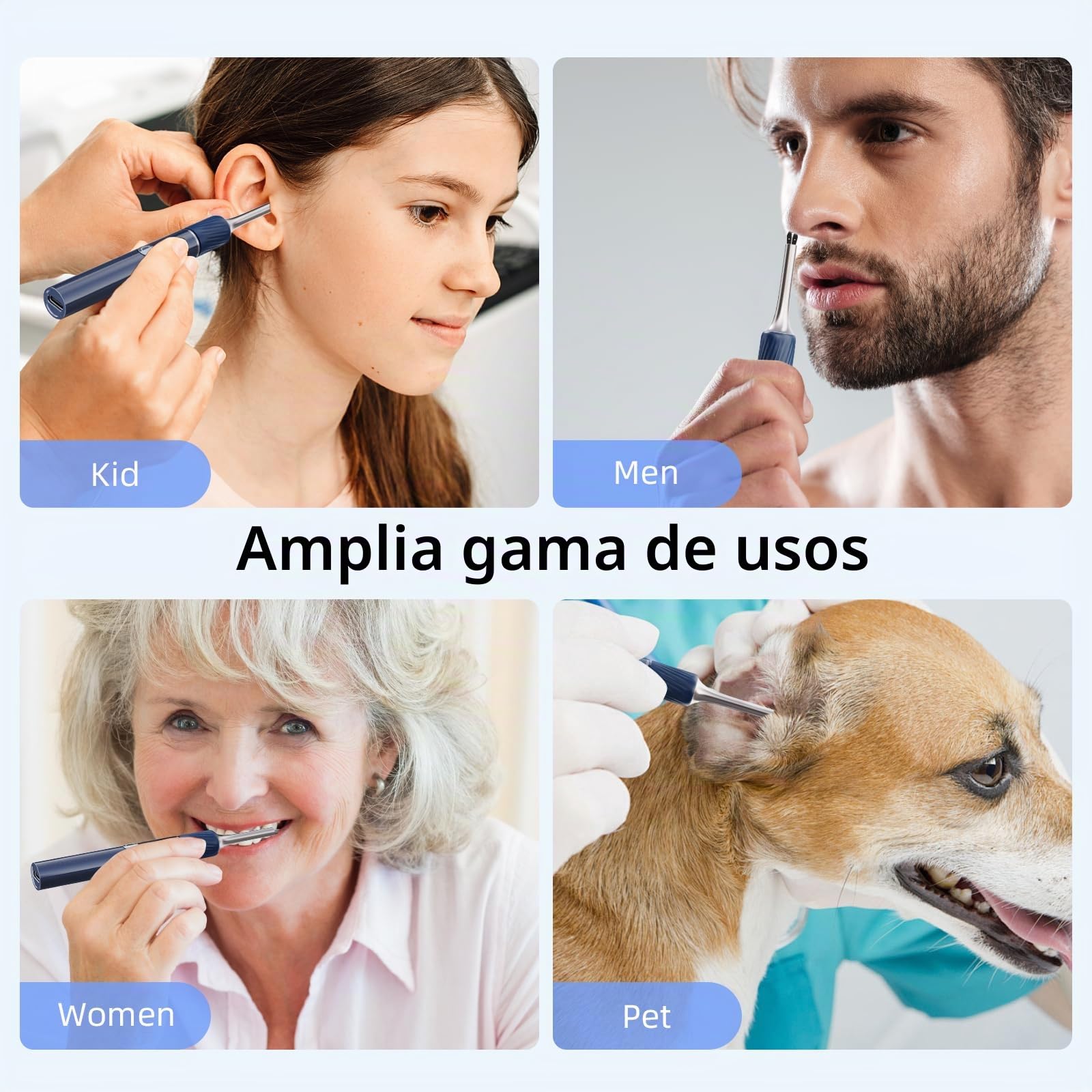 Otoscopio 1080P HD Limpia Oidos IP67 Cámara de Oído Impermeable Limpieza de Oídos con pinzas 4 LED Limpiador de Oidos Cera con Camara Adecuado Para y iOS y Android Ear Wax Remover Camera