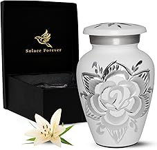 White Rose Urn Keepsake - Beautiful Small Urn for Ashes - Mini White Urn with Premium Box & Bag - White Keepsake Urn - Honor Your Loved One with a Mini Urn Rose - Token Urn for Human Ashes or Pet