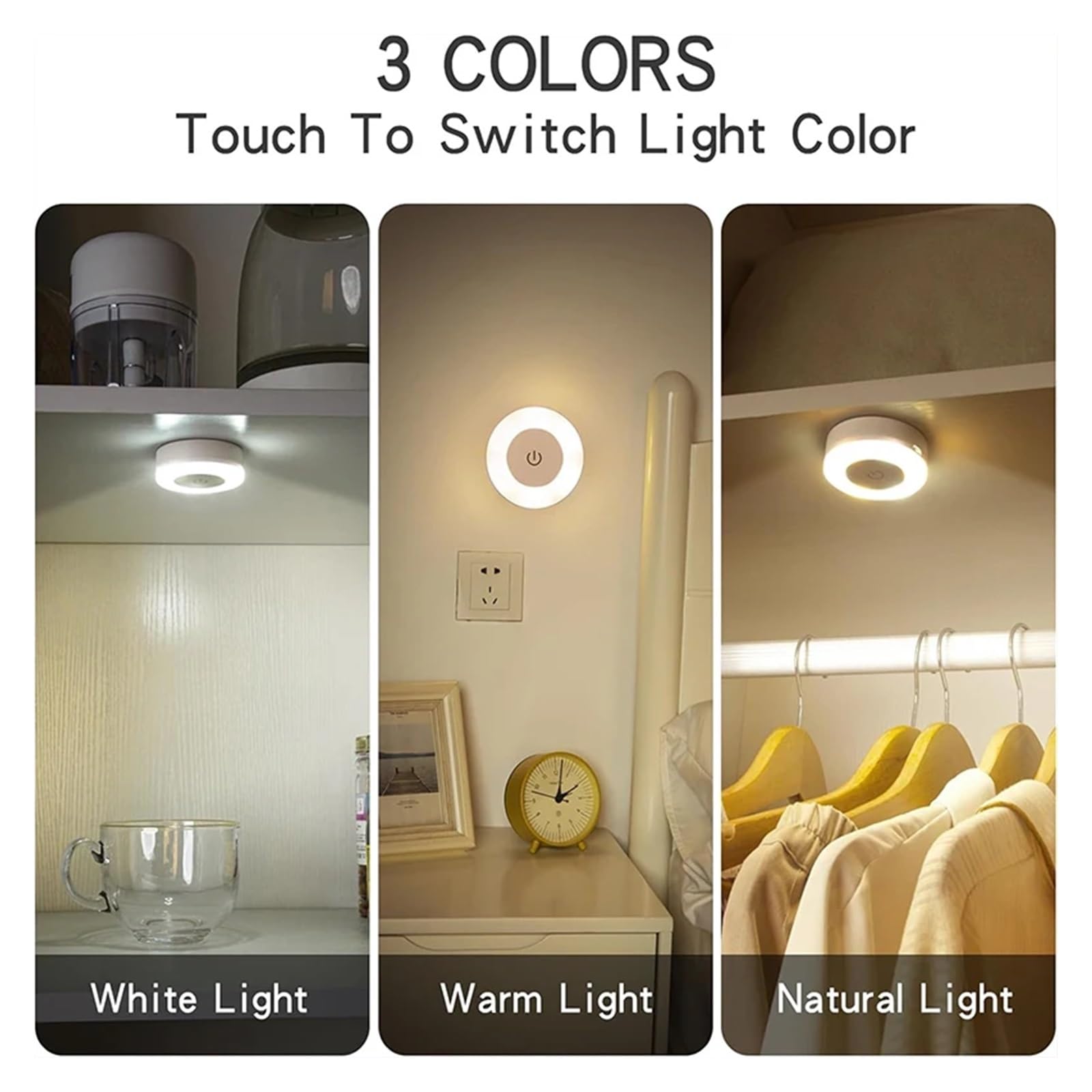 Adatto per luce notturna a LED per bambini, ricaricabile tramite USB, wireless, dimmerabile, portatile, per uso sul comodino (4 pezzi)