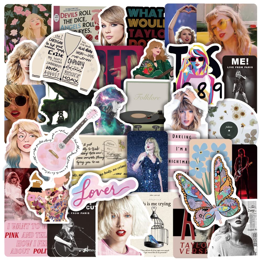 Taylor Stickers Merch Swift Albums Stickers Merchandise Vinyl Waterproof Laptop Water Bottle Stickers (N1-1)