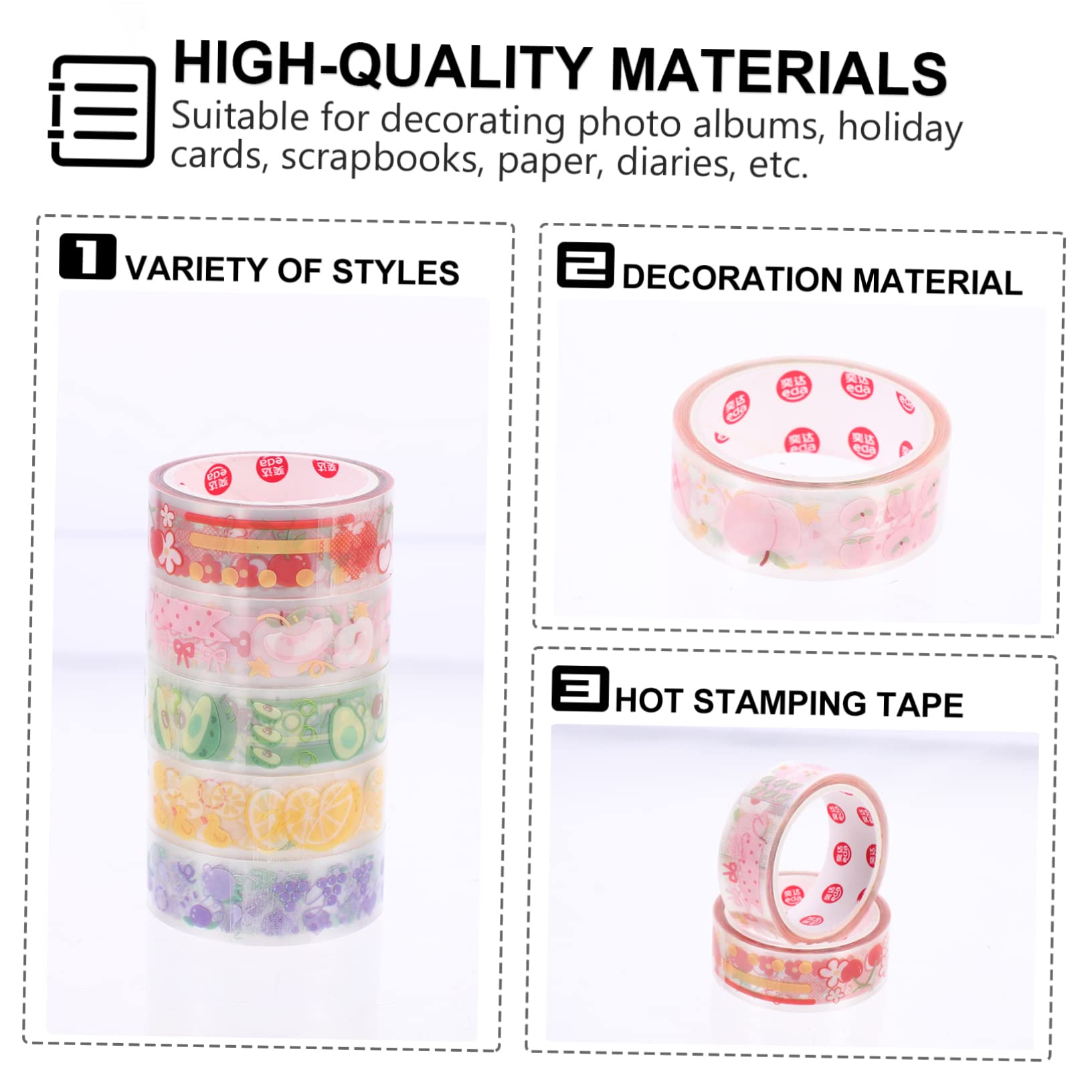 TEHAUX 30rollos Cintas Washi Decorativas De Pet para Manualidades Álbumes y Scrapbooking para y Proyectos De DIY