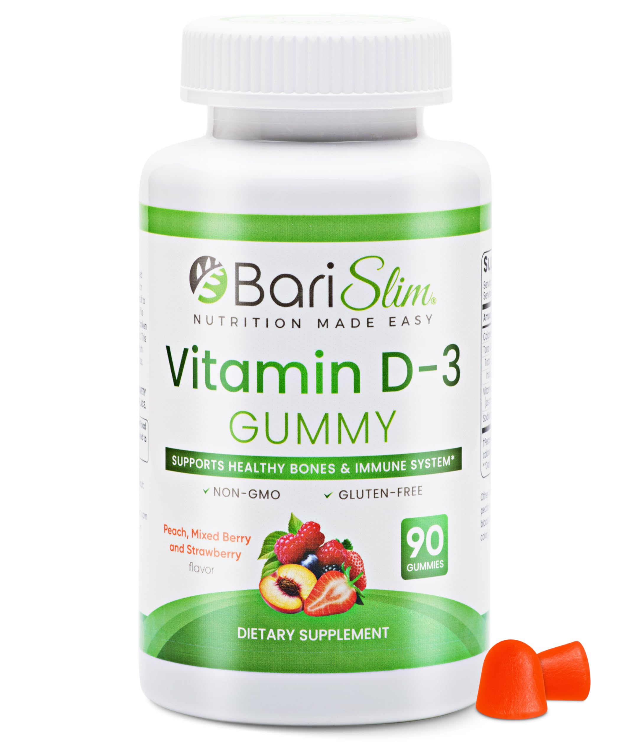Bariatric Vitamin D-3 Gummies - Specially Formulated Gummy Vitamin for Patients After Weight Loss Surgery - Easy to Digest and Great Tasting Fruit Flavors | 90 Fruit Chews