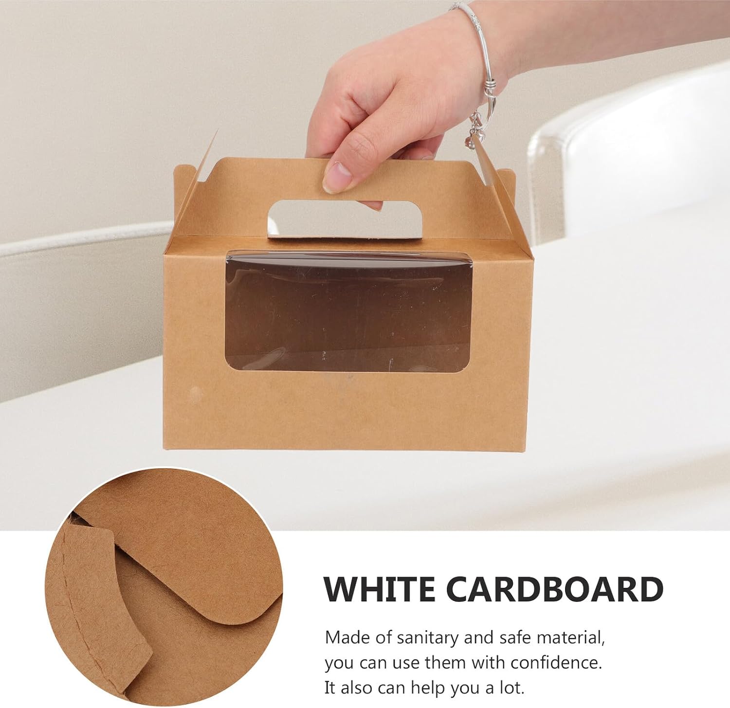 16pcs Window Muffin Boxes with Insert, Kraft Paper Cupcake Containers for Individual Pastry and Egg Tart Storage, Baking Supplies for Dessert Packaging and Carrying