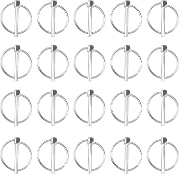 INCREWAY 3/16" Lynch Pin, 20 Pcs Carbon Steel Linch pins with Ring Heavy Duty Quick Release L-Pin Lock for Trailers Trucks Dia 4.5mm*Length 36mm