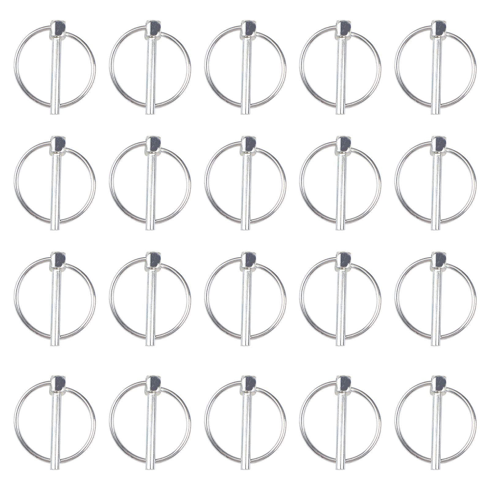 INCREWAY 3/16" Lynch Pin, 20 Pcs Carbon Steel Linch pins with Ring Heavy Duty Quick Release L-Pin Lock for Trailers Trucks (Dia 4.5mm*Length 36mm)