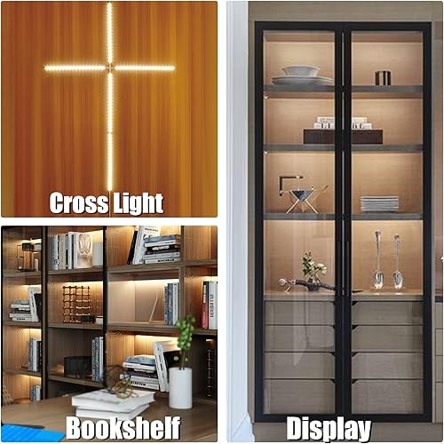 Miniatura 3 de WOBANE Kit de iluminación para debajo del gabinete, 8 barras de luz LED de 12 pulgadas, luces debajo de la encimera para cocina, armario,