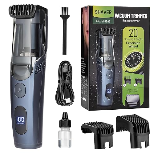 Audoc Vacuum Beard Trimmer for Men for Mustache, Sideburns, Facial Hair