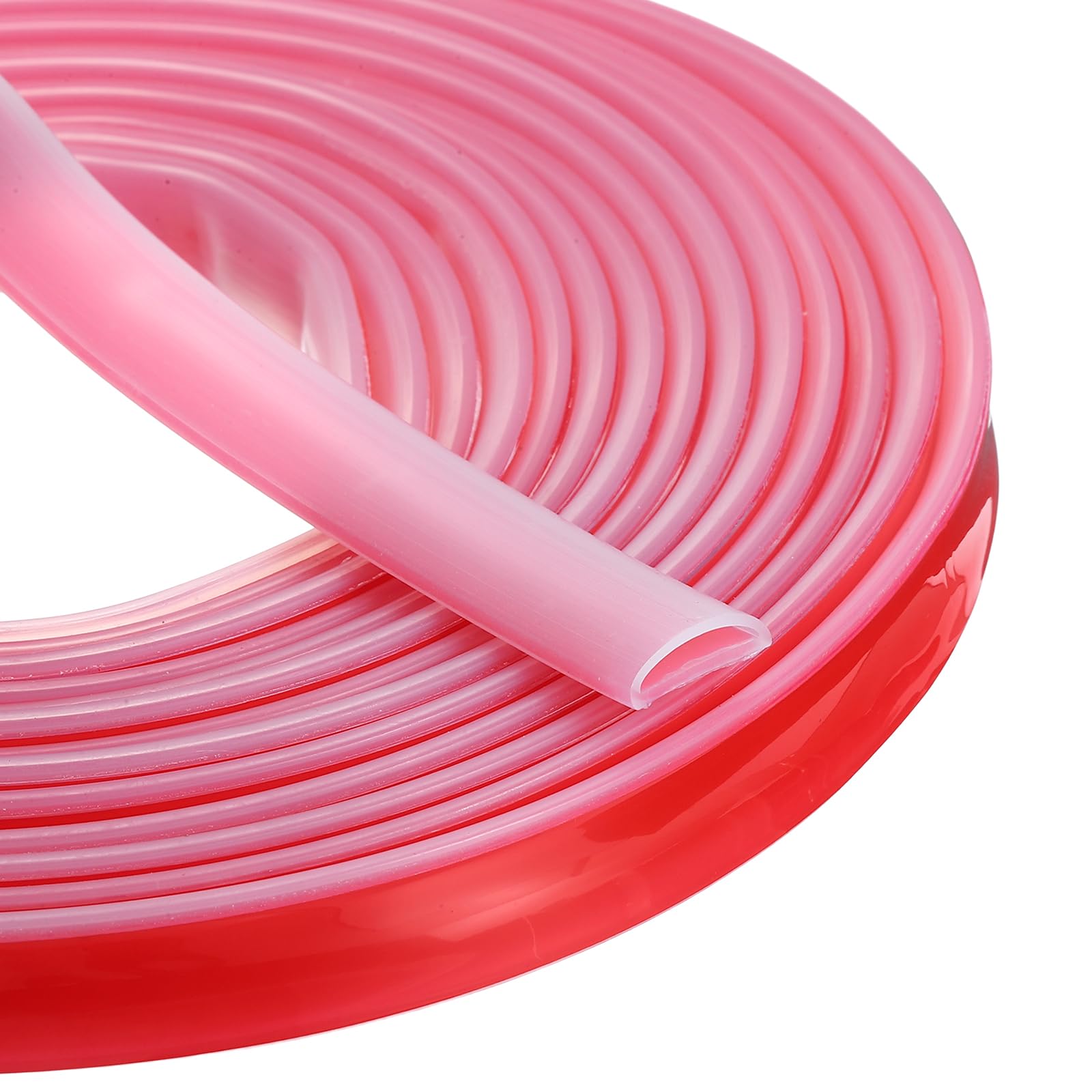 sourcing map Weather Stripping Door Seal, 20 ft Self-Adhesive D-Shape Seal Strip Silicone Insulation Window Gap Filler for Door Frame Sealing Gap (19/32" W x 3/16" T, Clear)
