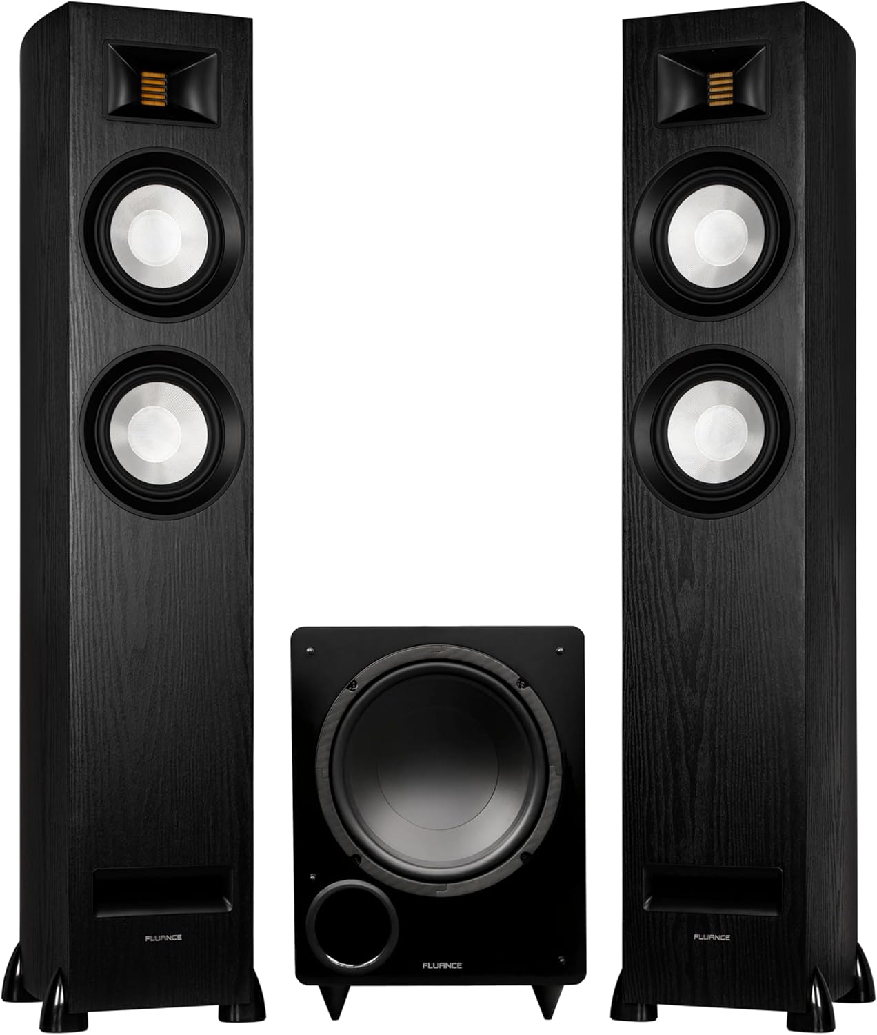 Fluance Ri91 Reference Stereo Powered Floorstanding Tower Speakers with High Performance AMT Tweeters, 2 x 6.5 Drivers, 150W, HDMI, Bluetooth, and DB10 Powered Subwoofer