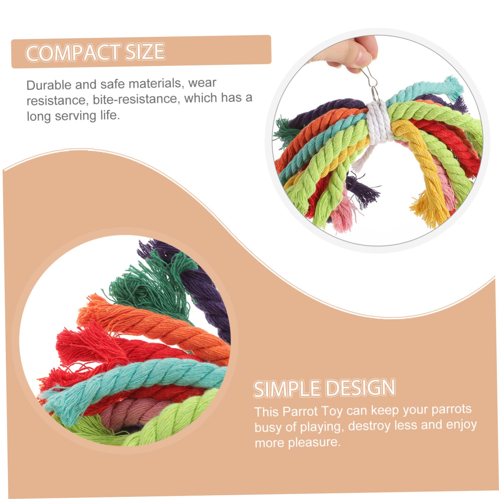 minkissy 5piezas Juguete De Masticar para Aves y Cuerda De Algodón Resistente para Periquitos Agapornis y Aves Juguete Colgante para Aburrimiento