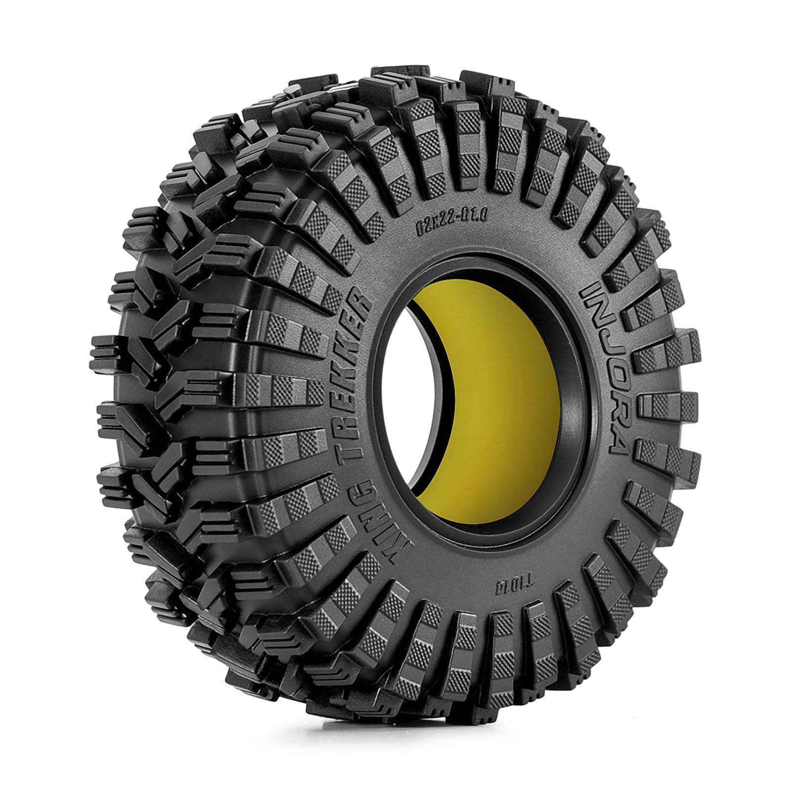 INJORA Set Combinato di Inserti in Gomma Siliconica 1.0 e Pneumatici King Trekker da 1,0" 62 * 22 mm (4) per l'Aggiornamento dei Crawler RC 1/18 TRX4M e 1/24 SCX24