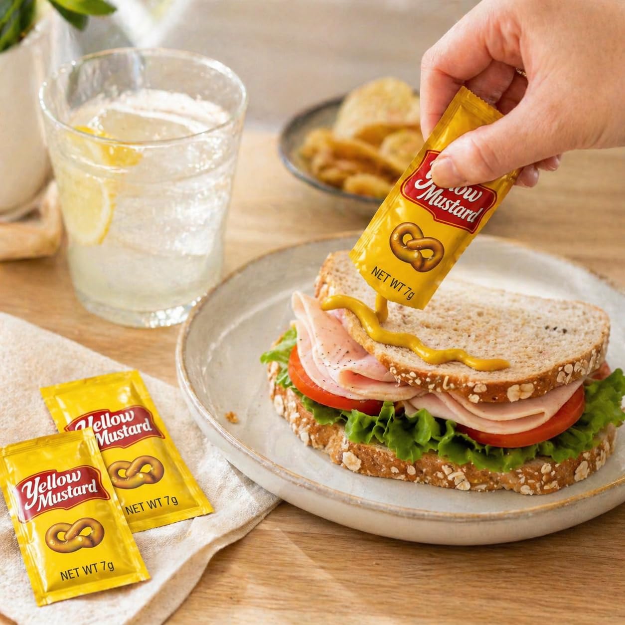 Yellow Mustard - 7gm (Multiple Pack) | 300 Pack, 300 Count |Condiment Packets |