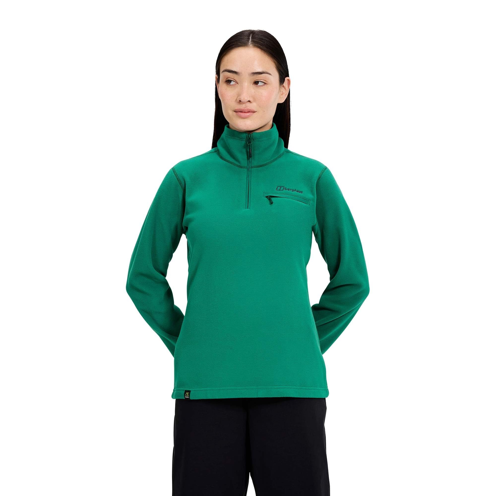 Berghaus Women's Prism 2.0 Micro Half Zip Polartec Fleece | Added Warmth | Flattering Style | Durable Fleece Half Zip, Green, 18