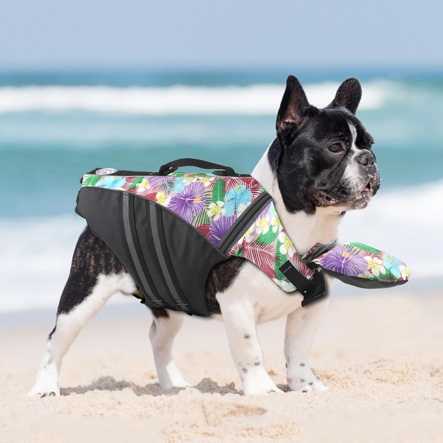 Mklhgty Dog Life Jacket, Reflective Dog Life Vest with Removable Neck Float High Buoyancy for Swimming and Boating, Ripstop Pet Safety Swimsuit Rescue Handle for Small Medium Large Dogs