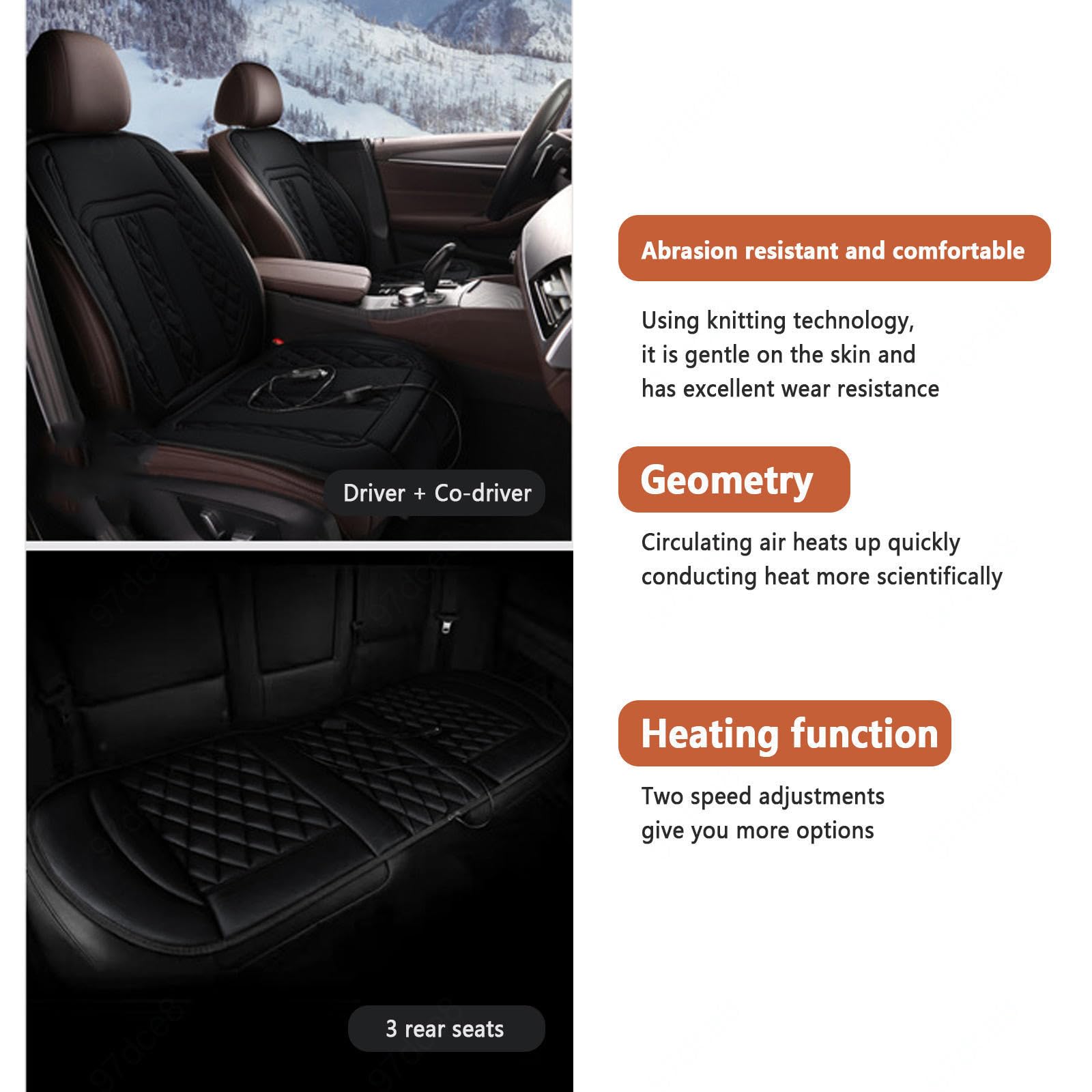 LRF-yxkj Chauffe Siege Voiture 45 °C-65°C Chauffage Rapide, Contrôle