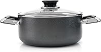 Vista 1 de Alpine Cuisine Olla antiadherente de 2.2 cuartos de galón con tapa de vidrio templado y asas de transporte, utensilios de cocina multiusos, horno