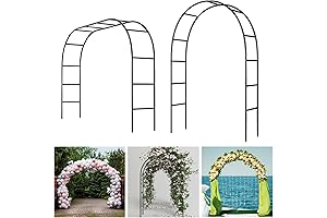 4.6 Ft W Black Metal 7.9 Ft H Pergola Arbor