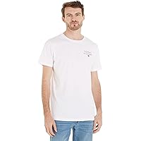 Tommy Hilfiger Uomo T-Shirt Maniche Corte Scollo Rotondo, Bianco (White)